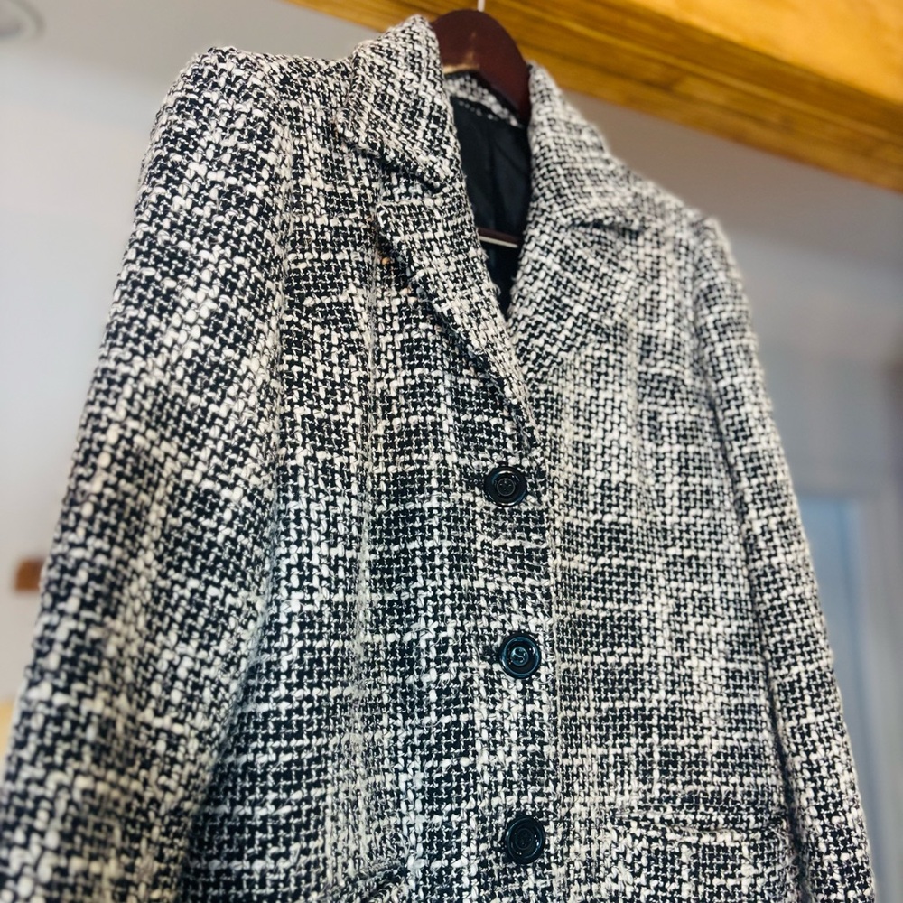 Reitmans-Black and White Wool Coat - Picture 4 of 10